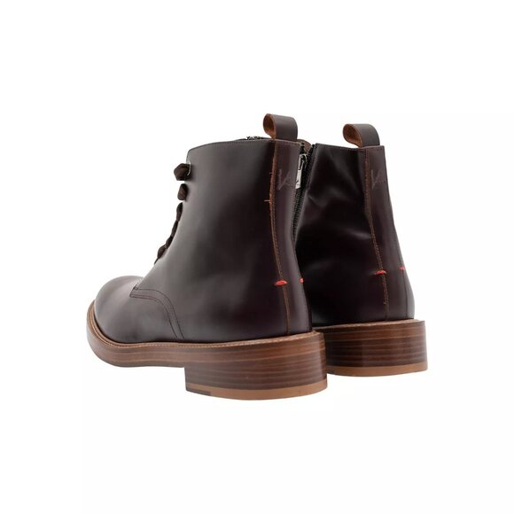 ISAIA NAPOLI Burgundy/Lace Up Anckle Boots Shoes Leather 9 UK / 10 US /  43 EU - Picture 3 of 13